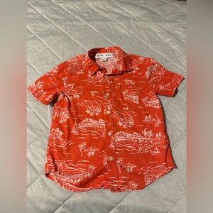 Old Navy Red Hawaiian-Style Short Sleeve Button-Up